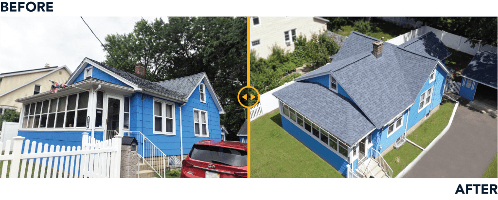 Roof Replacement Before and After