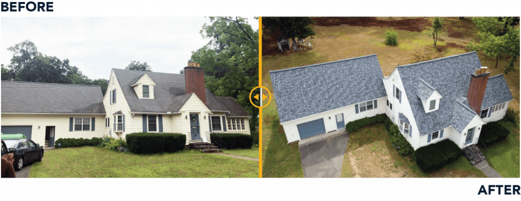 Roof Replacement Before and After